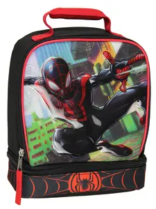 Marvel Spider-Man Comic Superhero Dual Compartment Soft Lunch Bag Box Tote Kit 10"