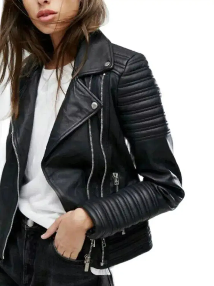 Women's Faux Leather Moto Jacket