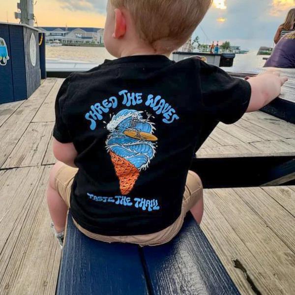 Shred the Waves tee, Youth and Adult Shred The Waves Surf T-Shirt, Beach Summer Surfing Ocean Vibes Taste The Thrill Lifestyle Cool Gift Tee, Bikerider Outfit, Motocross Tee, Streetstyle T-shirt, Moto Club lover Tee, racing clothing, matching family