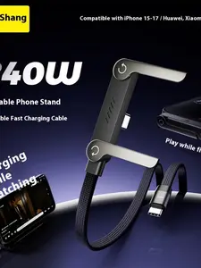 Invisible Charging with Stand, 240w Super Fast Dual Charger and Phone Holder, Compatible with Samsung Type-C and iPhone