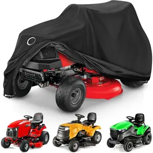 Riding Lawn Mower Cover 600D Heavy Duty Lawn Tractor Cover , Universal Fit with 4 Buckles, 2 Drawstrings and Storage Bag