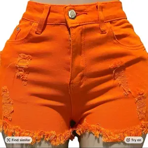 Women’s ripped low-cut denim shorts, fashion, casual pocket design for daily holiday vacation wear summer style