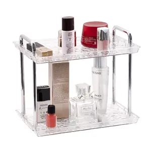 2-Tier Bathroom Counter Organizer - Vanity Shelf for Cosmetics & Toiletries. Easy Assembly, Ideal for Sink Area, Countertops, & Under Sink Storage