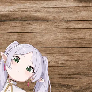 Cute Elf Anime Girl Peeking Sticker, Kawaii Waifu Elf Face Decal, Adorable Anime Peek Vinyl for Laptop, Phone, Water Bottle