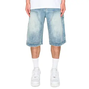 Loose fit carpenter denim shorts Jorts men's clothing(Sheet)
