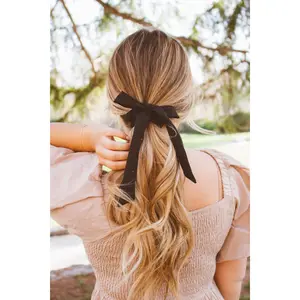 Black Long Bow Scrunchie