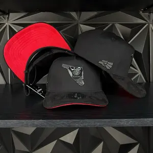 Sonora México  SnapBack hat-black/red suede visor