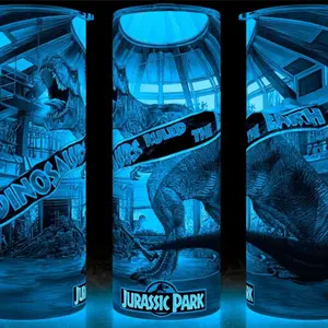 Glow in the Dark Jurassic Park 90s T-Rex Growling in Visitor Center Dinosaur Collection Cup Mug Tumbler 20oz Drinkware Stainless Steel Insulated