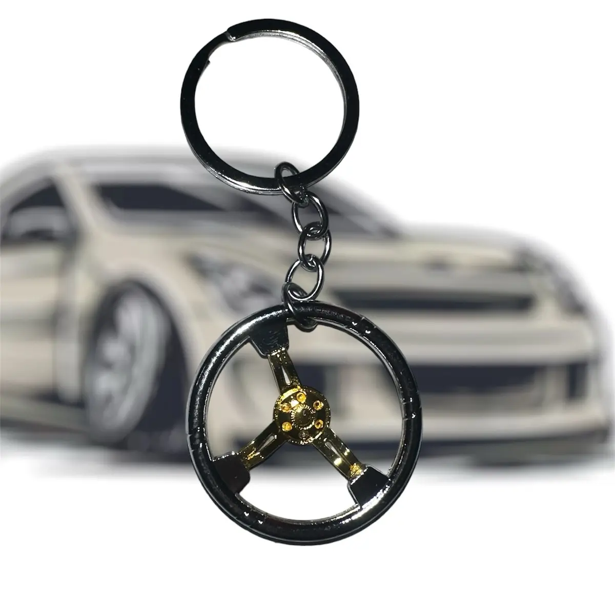 Silver n gold steering wheel
