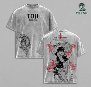 Sorcerer Killer Toji Fushiguro JJK Jujutsu Kaisen Anime Manga Unisex Washed Tshirt Top Streetwear Fit graphic tee