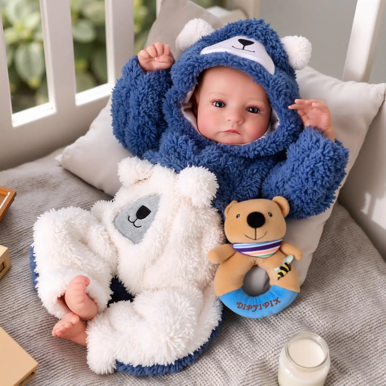 BABESIDE Aiden 20-in Realistic Rebirth Real-Baby Vinyl Cloth Doll Boy - Handmade Poseable, Cuddly Doll Gift with Toy & Gift Box for Kids Age 3+