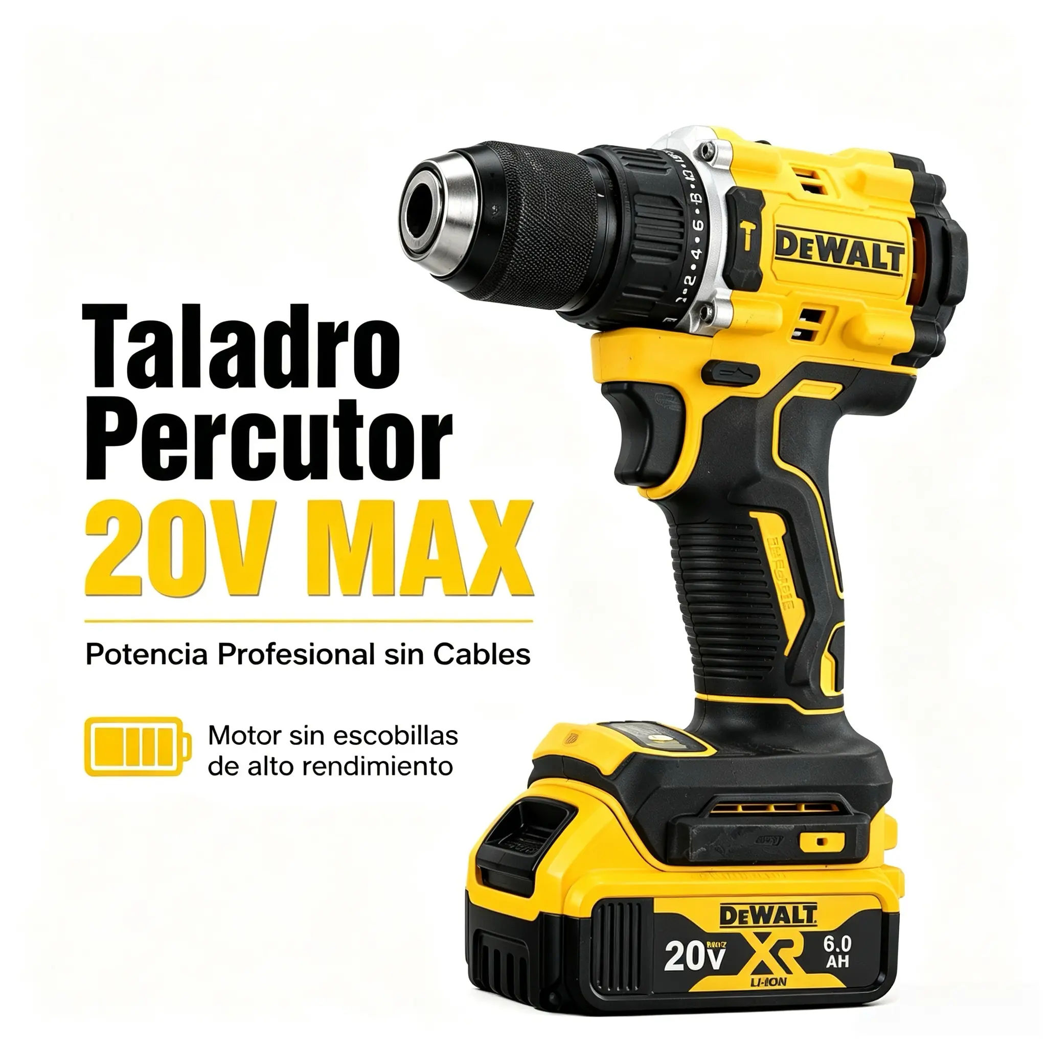NEW 2026 DEWALT DCD805 Hand Impact Drill,20V Lithium Cordless,Brushless Power,Variable Speed Control,Lightweight Household Tool