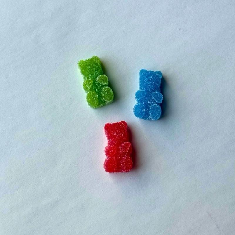 The Sour Juice Co - Sour Gummy Bears Trio Pouch - Cherry Bomb, Blue Razz, Crisp Apple (No Artificial Dyes / Halal Gelatin)