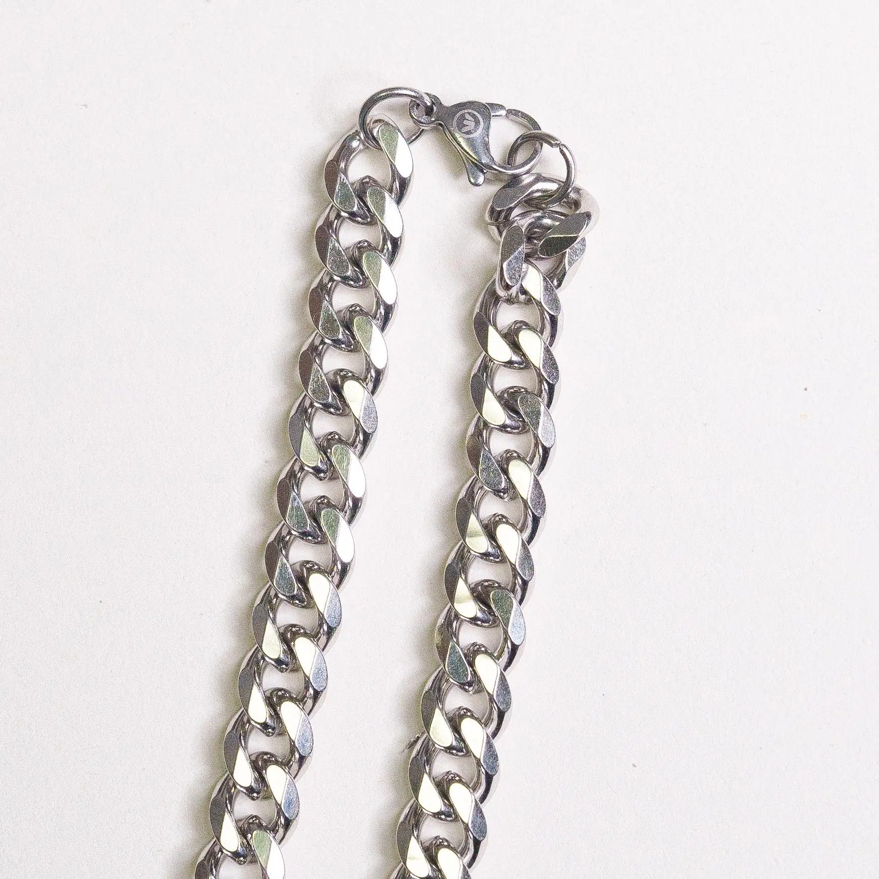 2PC- 1 Silver Cuban Link, 1 Silver Rope Chain