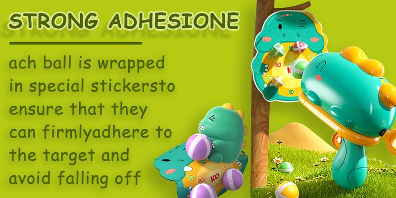 TTZZ Dinosaur Ball Shoot Target Catapult - 12 Sticky Balls Toy for Parent-Child Interaction, Indoor Darts for Boys and Girls