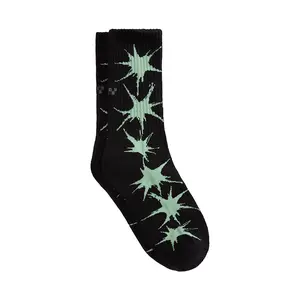 VANS Men's Skate Splatter Crew Socks - Black, All-Season Rock Style, Geometric Pattern, Ribbed Jacquard Design, Cotton-Polyester-Nylon Blend, Comfortable Fit, All Over Print, All Seasons