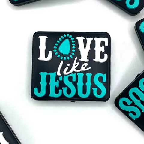 1pc Love Like Jesus Focal Beads | Western Theme Colorful Beading Faith Based Crafting DIY