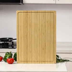 Large Cutting Boards for Kitchen, Bamboo Wood Butcher Chopping Block with Juice Groove and Handles, Kitchen Chopping Board for Meat Cheese board Heavy Duty Serving Tray