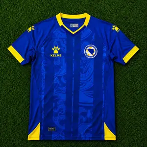 Bosnia Blue Retro Football Jersey | Balkan Soccer Shirt | Lightweight Fan Tee Soccer Jersey, High-Performance Sports Wear, Breathable Mesh Football Top, Lightweight Moisture-Wicking Soccer Shirt, All Seasons Casual Style