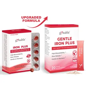[New Upgraded Powder]Gynable Gentle Iron Supplement for Anemia & Iron Deficiency, 27mg Lipofer Microencapsulated Slow Release Iron, Tongue-Dissolving Powder Without Water, Vitamin C B6 B12 Folic Acid Beet Root for High Absorption, 20 Daily Sticks