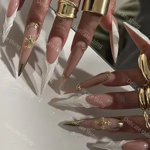 Y2K Style Acrylic Nails Set, Stylish Acrylic Nails, Design, Handmade Wearable, DIY Kit for Home Parties & Dates, Perfect Gift for Girls!