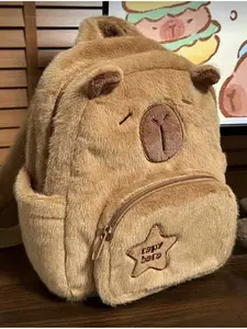 Cute Unique Capybara Backpack for Women Multifunctional Plush School Bag Casual Travel Rucksack