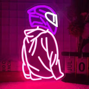 Motorcycle Neon Lights for Wall Decoration, Dimmable Cool Motorcycle Helmet Neon Lights, USB Powered Garage Neon Lights for Men, Led Neon Sign, Neon Lamps