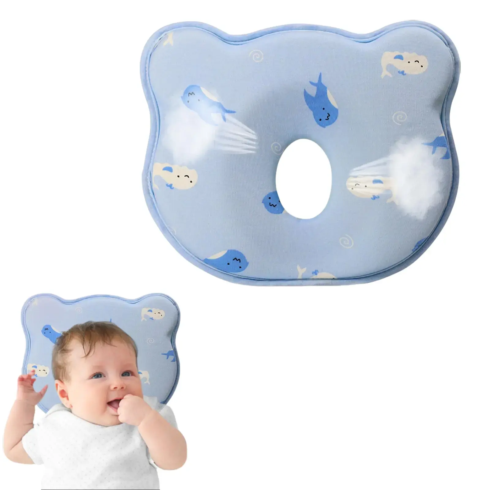Soft and Breathable Pillow with Memory Foam and Bear Design, Breathable Bedding Set