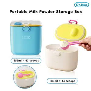 Dr.Isla Portable Milk Powder Storage Box - BPA-Free Food Grade Silicone & PP Formula Dispenser with Scoop, Airtight Sealing Travel Container for Baby Food, Snacks & Formula, Steam/Boil Sterilization Safe