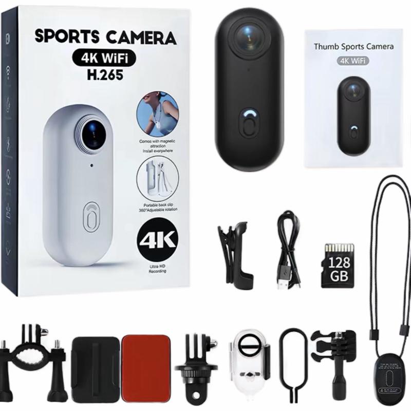 NUISK 128GB FHD 4K Mini Body Camera Compact Portable 360° Clip-on IPX7 ...