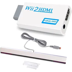 2 in 1 Accessories Bundle Kits for Wii, Wired  Ray Sensor Bar and Wii to hdmi Converter Compatible with  Wii