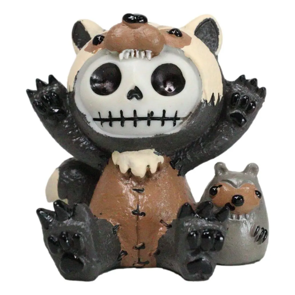 Cute Small-Size Hand-Painted Polyresin Hugh The Skunk Bear Wolverine Voodoo Furry Bones Skeleton Figurine, Bed & Home Decor Collectible Statue