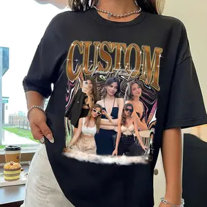 Custom Photo Bootleg Girlfriend 6 Face 90s Retro Vintage Shirt Sweatshirt, Shirt with Face on It for Boyfriend Birthday Gift, Customized Womenswear