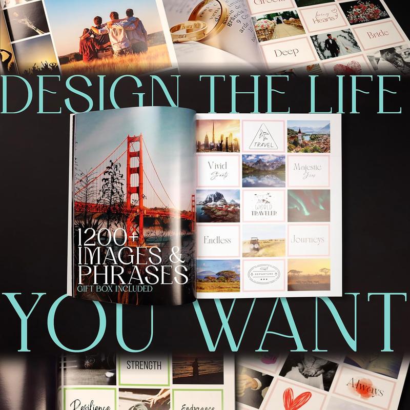 Vision Board Book 1,200+ Vision Board Images & Quotes - Goal Setting Vision Journal for Manifestation, Motivation & Lifestyle Inspiration - Law of Attraction Collage Supplies Kit