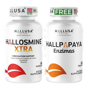 HALLOSMINE XTRA + FREE HALLPAPAYA – Circulation & Digestive Routine Combo for Daily Comfort & Balance – Hallusa Natural Supplement Edible Vitamin