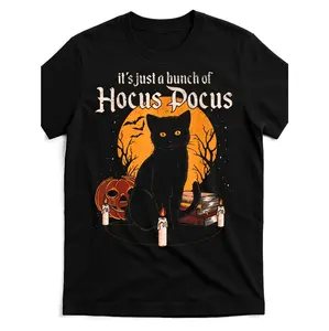 Halloween Cat and Pumpkin Graphic Tee for Adults Soft Breathable Cotton Crew Neck Unisex Short Sleeve Shirt Comfortable Casual Wear