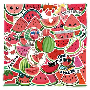 55 Watermelon Cartoon Fruit Stickers, Waterproof Decorative Stickers for Journals, Stationery, Cups, Computers, Fun and Durable