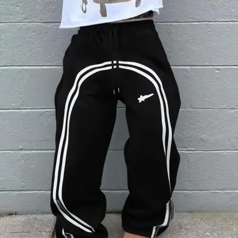 Men's star-print side-zip sweatpants, regular fit, comfortable jogging pants suitable for everyday wear, all-season, wide-leg design, athletic jogging pants, casual sports sweatpants, Casual Sportswear Pants, Casual Sporty Pants, Trendy Sportswear