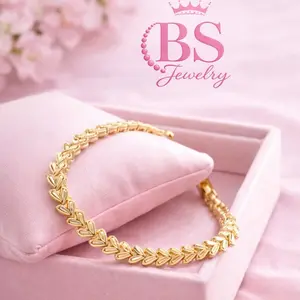 Luxury Gold tone wheat link bracelet 7.5(19cm)