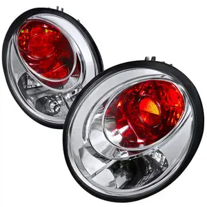 1998-2005 Volkswagen Beetle Tail Lights (Chrome Housing/Clear Lens)