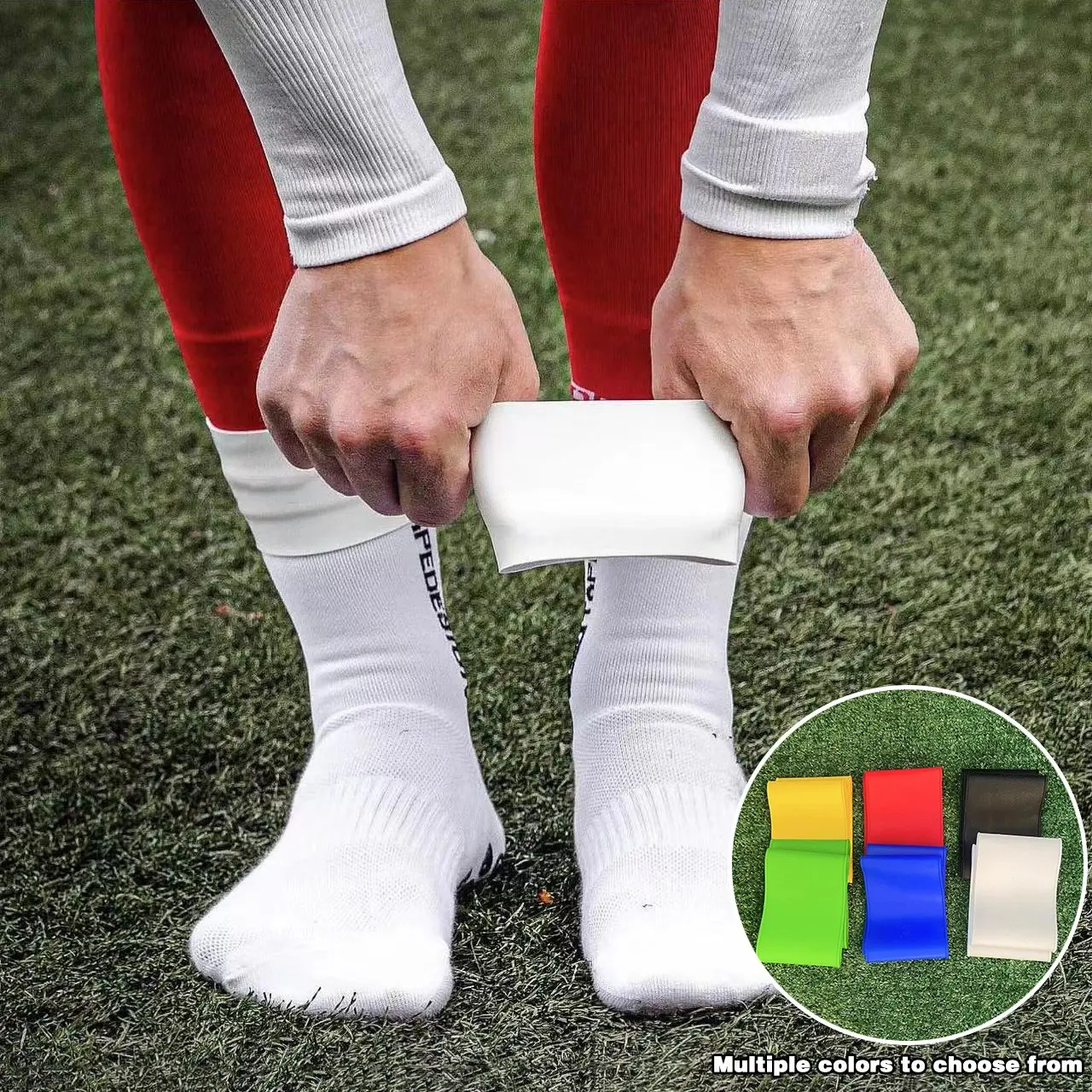 2pcs Football Sock Holders, Soccer Leg Bands, Knee Pads, Grip Tape, Anti-Slip High-Traction Leg Fixer, Football Accessories, Soccer Gear, Football Equipment