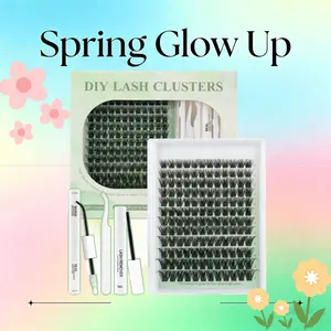 Lash Clusters DIY Eyelash Extensions 144 Clusters Lashes D Curl Natural Individual Lash Extensions with Waterproof Strong Hold Bond&Seal, Remover, Tweezers Mixed Tray False Eyelashes Soft & Strong Thin Band DIY at Home (10-18mm) Makeup Cosmetic