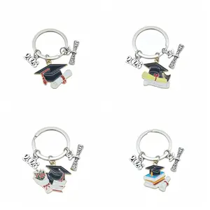 Set of 4 New 2026 Graduation Season Stainless Steel Keychains – Graduation Gifts & Backpack Charms