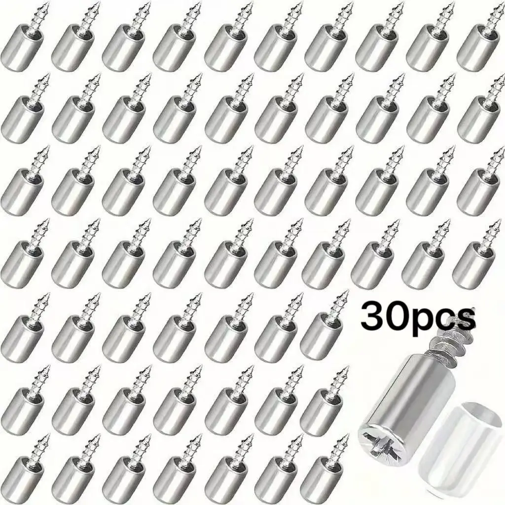 60pcs Nickel Plated Self-Tapping Screws with Rubber Washers, Ideal for Wooden Cabinets, Bookshelves, and Storage Racks