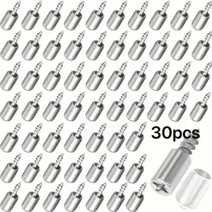 60pcs Nickel Plated Self-Tapping Screws with Rubber Washers, Ideal for Wooden Cabinets, Bookshelves, and Storage Racks