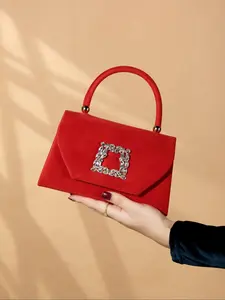 Women's Elegant Rhinestone Decorated Evening Bag, Exquisite Trendy Handbag, Fashionable Bag for Party Decoration, Elegant Bags