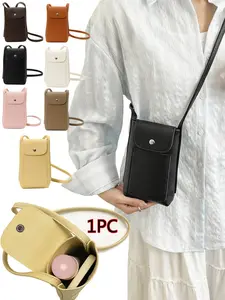 Mini Crossbody Bag & Phone Wallet, Women's Leather Simple Shoulder Bag, Zero Wallet Card Holder, Suitable for Smartphones, Casual Gift
