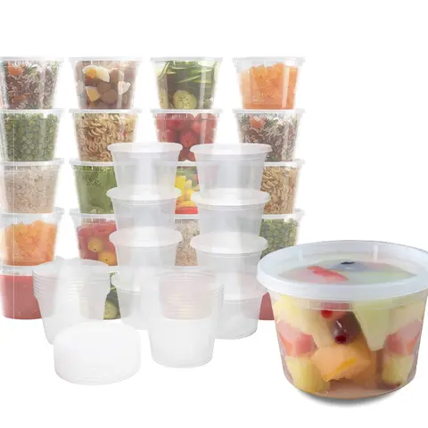 Healthy Packers Deli Food Storage Containers with Lids 40 Pack 16 Ounce Stackable Airtight Leakproof Reusable Microwave Safe Freezer Safe Dishwasher Safe Kitchen Utensils