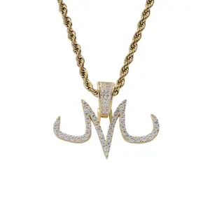 Dragon Ball Majin Buu M Personalized Hip-Hop Pendant with Zircon Hip-Hop DBZ Necklace