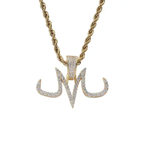 Dragon Ball Majin Buu M Personalized Hip-Hop Pendant with Zircon Hip-Hop DBZ Necklace